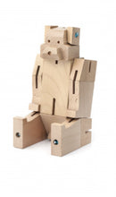 speelfiguur SquareBear 7,5 x 20 cm hout naturel