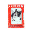 speelkaarten 3D Cats 9 x 6 cm karton rood 54-delig