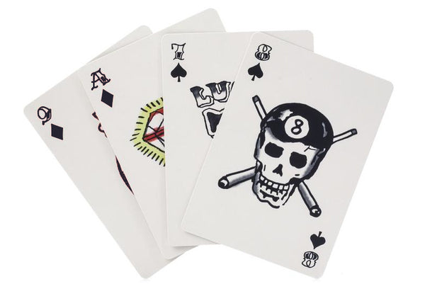 speelkaarten tattoo 5 x 7,5 cm karton blauw 54-delig