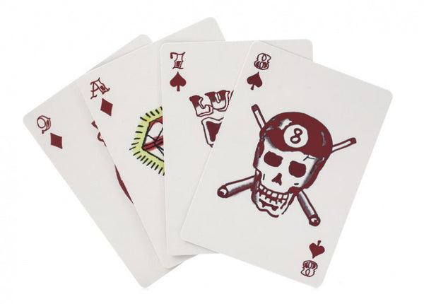 speelkaarten tattoo 5 x 7,5 cm karton rood 54-delig