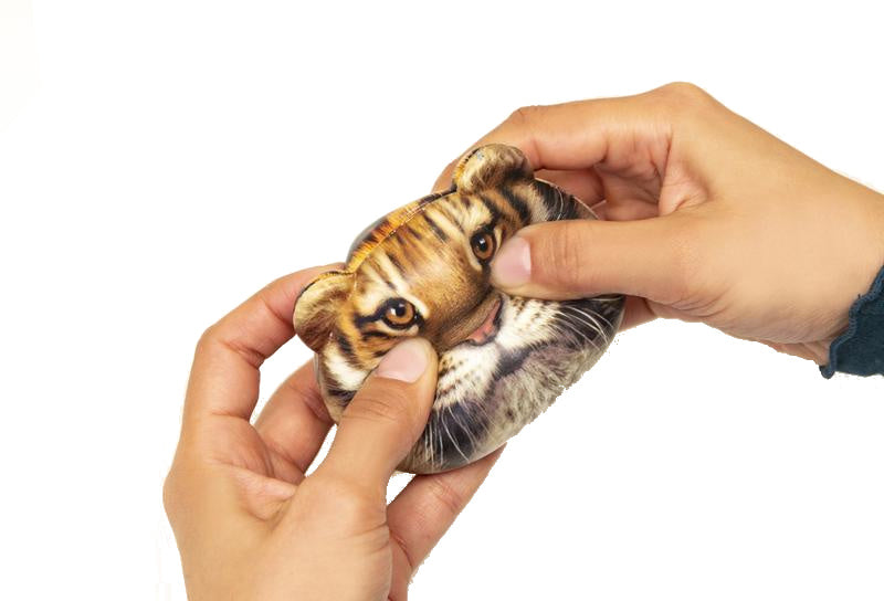 stressbal tijger 8 x 7 cm polyurethaan bruin