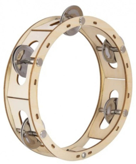 bouwpakket tamboerijn 17 cm hout naturel/zilver