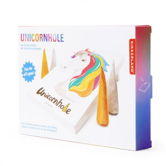 werpspel Unicorn 30 x 20 cm MDF/textiel wit 5-delig