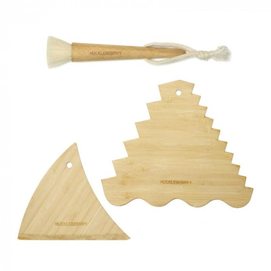 zandtools Huckleberry bamboe bruin 3-delig