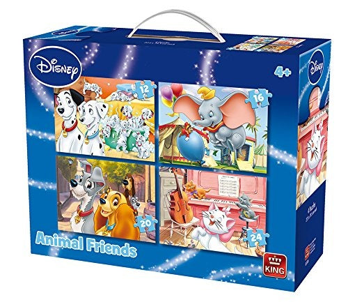 King 4in1 Puzzel Disney Animal Friends 12-24 Stukjes