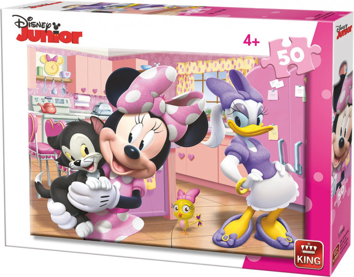 legpuzzel Minnie Mouse karton roze 50 stukjes