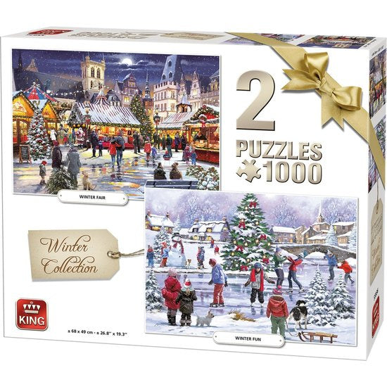 King Puzzels Winter Collection 1000 Stukjes 2 Stuks