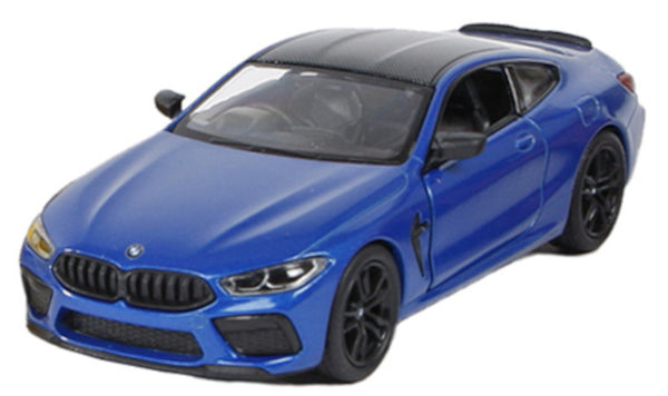auto BMW M8 Competition Coupe 12,5 cm 1:38 staal blauw
