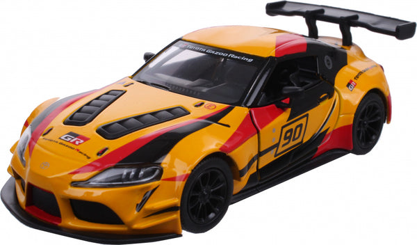 auto Toyota GR Supra Racing Gazoo 12,5 cm diecast geel