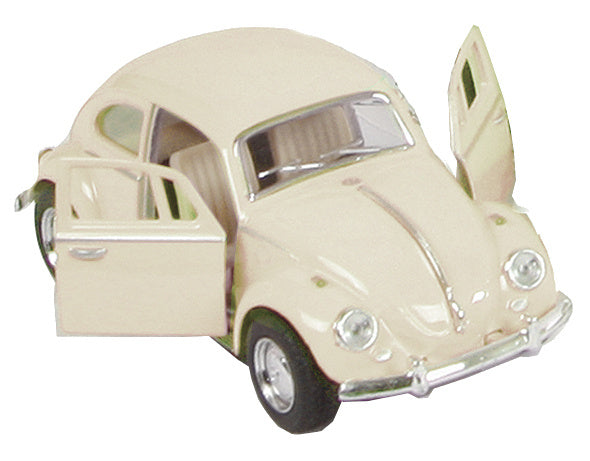 auto Volkswagen Beetle 1967 pull-back 1:32 staal beige