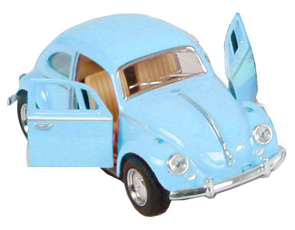 auto Volkswagen Beetle 1967 pull-back 1:32 staal blauw