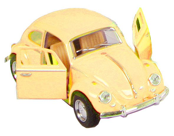 auto Volkswagen Beetle 1967 pull-back 1:32 staal geel