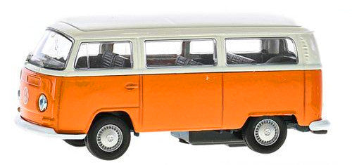 bus Volkswagen T2 jongens 12 cm staal die-cast oranje