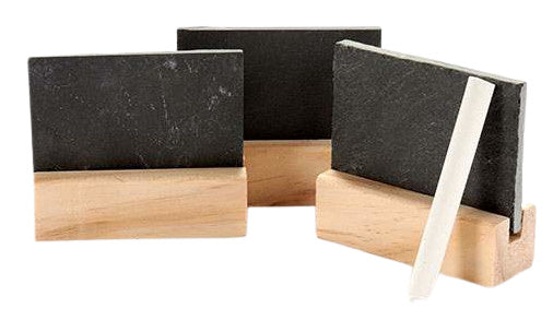 krijtborden 7,3 x 3 cm hout bruin/zwart 7-delig