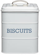 koekblik Living Nostalgia 19 cm tin grijs