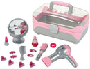 beauty case met Braun föhn roze/grijs 15-delig