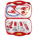 dokterskoffertje met accessoires 11-delig rood 26,5 cm