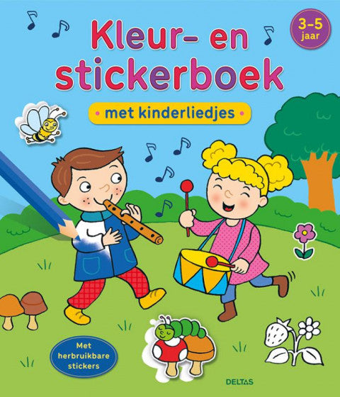 kleur- en stickerboek met kinderliedjes