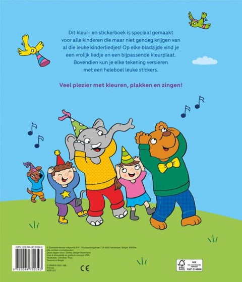 kleur- en stickerboek met kinderliedjes
