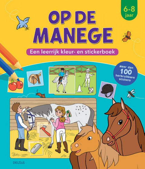 kleur- en stickerboek Op de manege