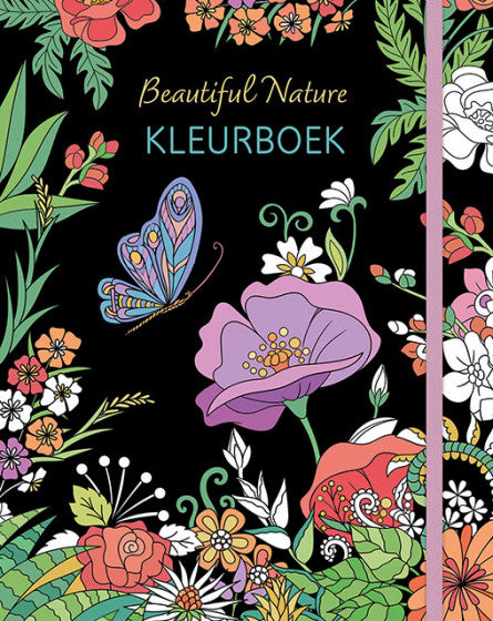 kleurboek Beautiful Nature junior A4 karton wit