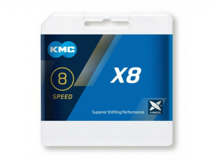 Ketting 8 speed KMC X8 1/2 x 3/32" - zilver