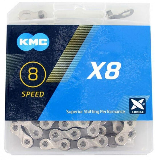 Ketting 8 speed KMC X8 114 schakels - zilver/grijs