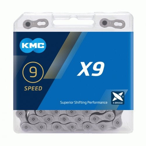 Ketting 9 speed KMC X9  114 schakels - grijs