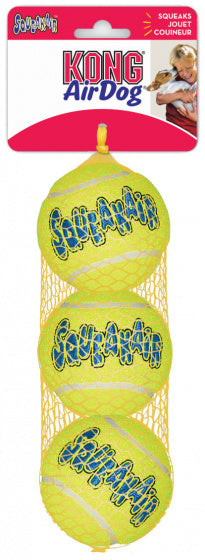 Kong Squeakair Tennisbal Geel Met Piep MEDIUM 6,5 CM 3 ST