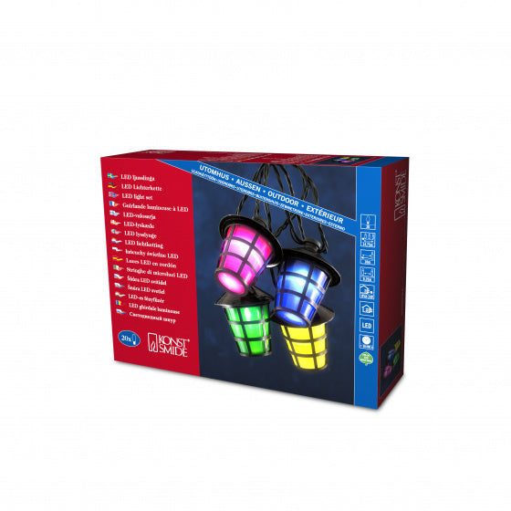 Tuinverlichting met 20 LED-lantaarns - multicolor