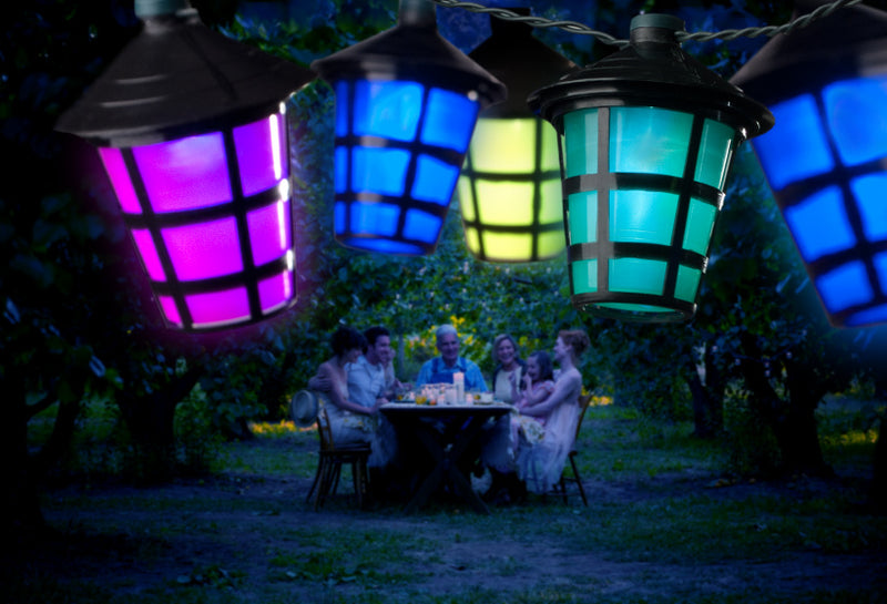 Tuinverlichting met 20 LED-lantaarns - multicolor