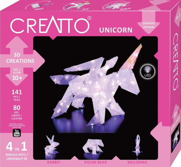 knutselset Creatto Eenhoorn junior roze 242-delig