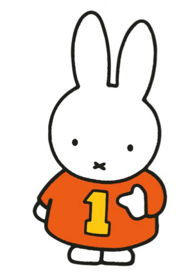 vloerkleed Nijntje 171 x 90 cm pluche wit/oranje/geel