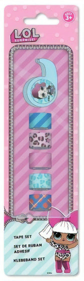 decoratietape 250 cm roze/blauw 6-delig