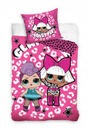 dekbedovertrek katoen 140 x 200 cm roze 2-delig