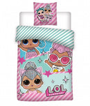 dekbedovertrek roze/blauw meisjes 140 x 200 cm