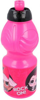drinkfles meisjes 400 ml roze/zwart