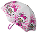 kinderparaplu 45 cm polyester roze/wit