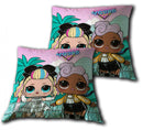 kussen Squad junior 35 x 35 cm polyester groen/roze