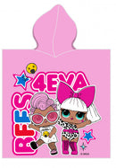 poncho BFF's 4EVA meisjes 50 x 115 cm katoen roze