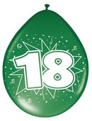 Ballonnen ster 30 cm - 18 jaar - 8 stuks - Feestartikelen