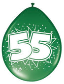 Ballonnen ster 30 cm - 55 jaar - 8 stuks - Feestartikelen