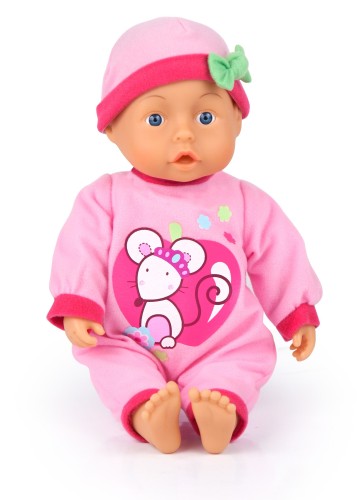 First Words Baby Bayer - 28 cm roze - Babypop Bayer