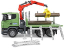 Bruder Scania R-series Timber truck with loading crane and 3