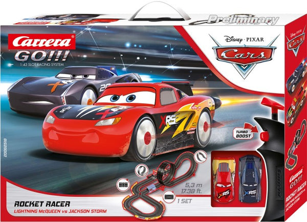 racebaanset Go!! Cars 530 cm 1:43 zwart/rood