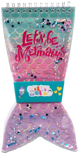 Notitieboekje Mermaid met water/glitterkaft Cubiesquad - Notitieboek Cubiesquad