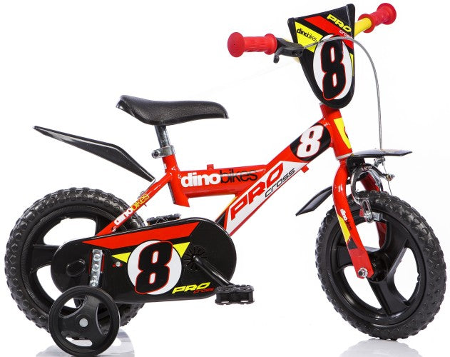 Kinderfiets Dino Bikes Pro-Cross rood 12 inch Kinderfiets Dinobikes