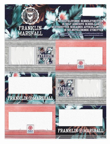 Etiketten Franklin Marshall - 18 stuks - Kaftpapier Stationery Team Franklin & Marshall