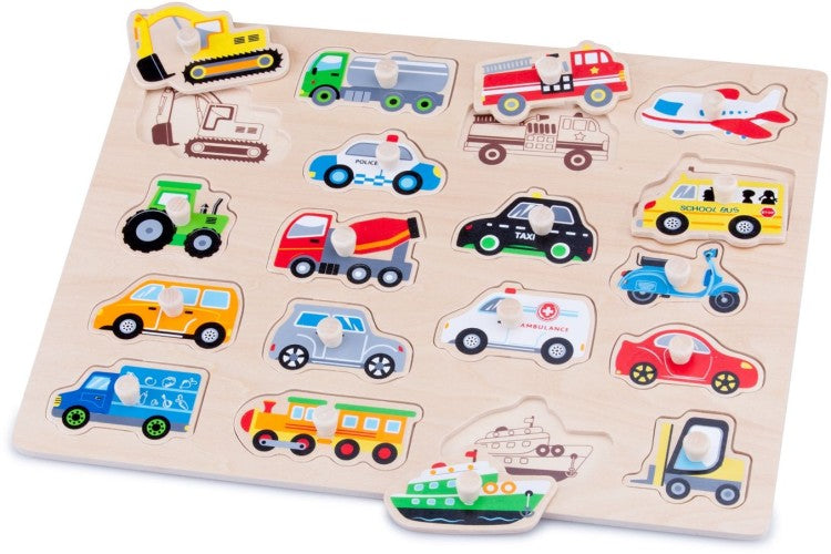 vormenpuzzel Voertuigen junior hout 19-delig