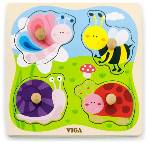 vormenpuzzel Insecten junior hout 4 stukjes